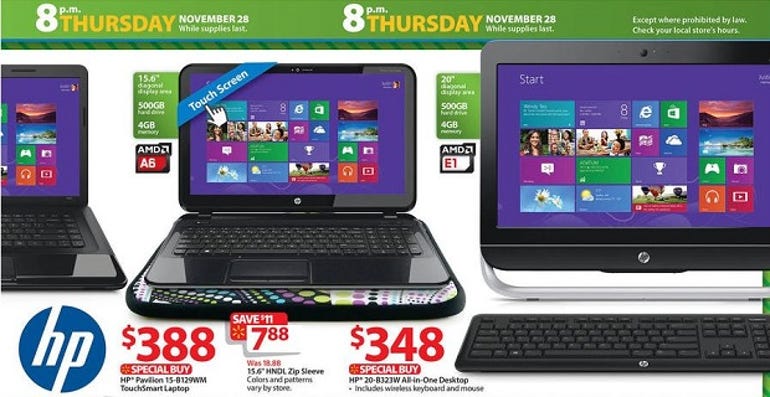 Walmart Black Friday 2013 ad leaks Laptop, desktop