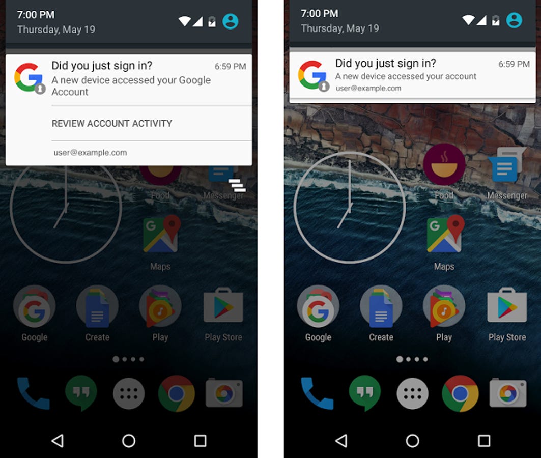 android notifications when new devices