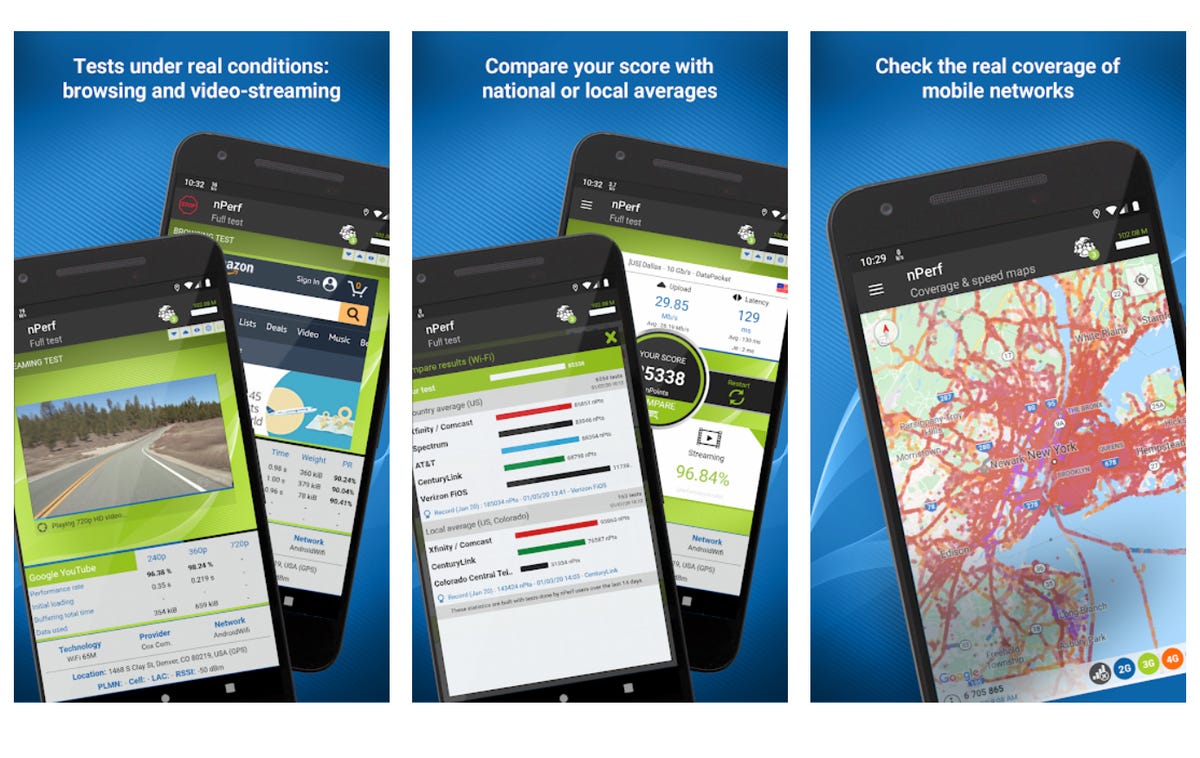 nPerf Speed test 3G, 4G, 5G, WiFi & network coverage map
