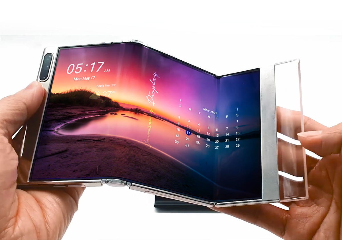 Samsung présente un écran deux fois pliable