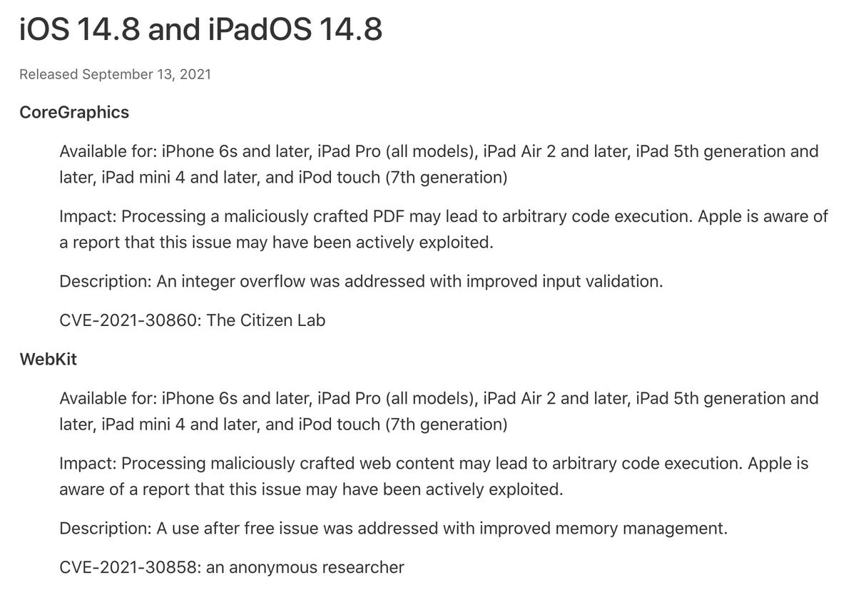 iOS 14.8 security fixes