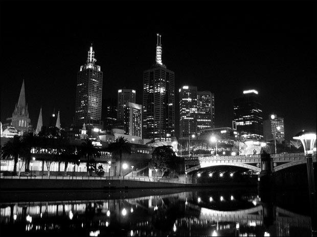 Melbourne  at night