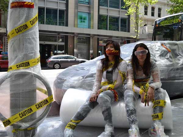 UTS students as part of an art installation
