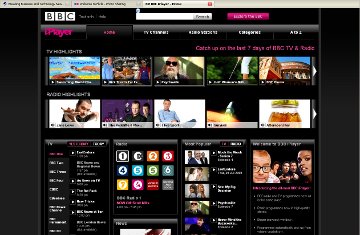 BBC iPlayer as it now looks, two years after its initial launch