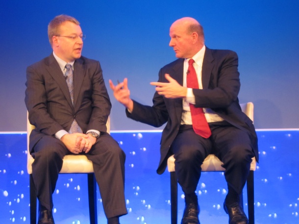 Windows Phone 7: Nokia's Stephen Elop and Microsoft's Steve Ballmer announcing their strategic alliance