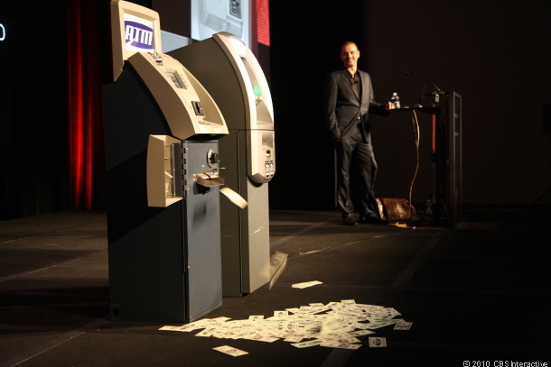 ATM spewing cash