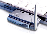 iBurst PC Card modem snug in a notebook