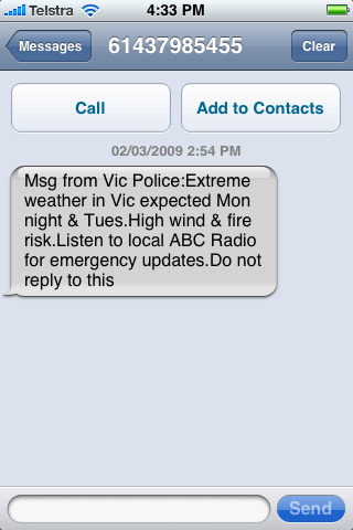Emergency SMS notification