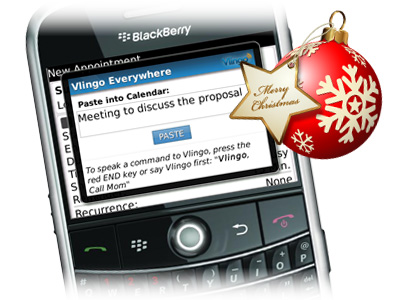 BlackBerry plus Vlingo app