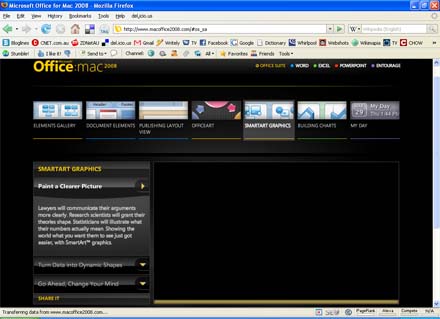 Mac Office main site in Firefox