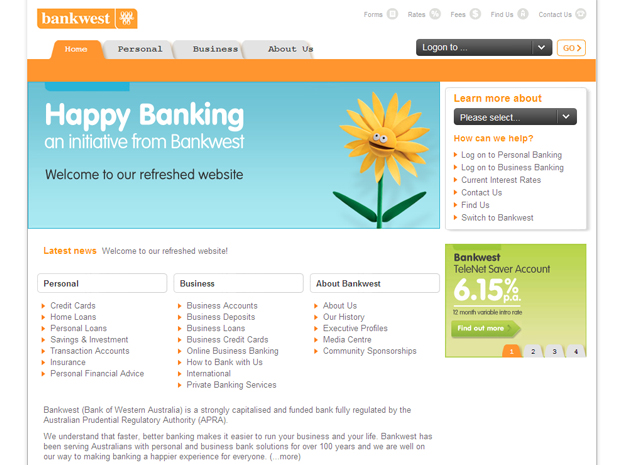 Bankwest website