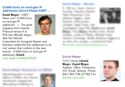 Cuil search results for David Meyer