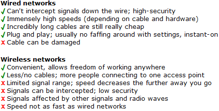 Wired vs. wireless - security vs. speed