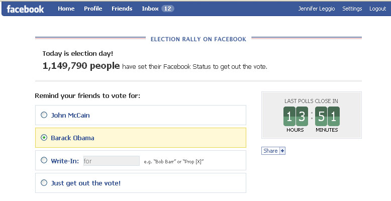 Vote for president viaÃ‚Â… Facebook?
