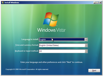 Vista Install Screen