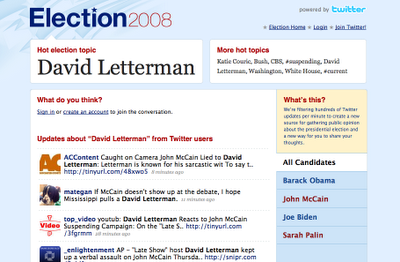 Cool Tools - Twitter unveils Election 2008 mashup