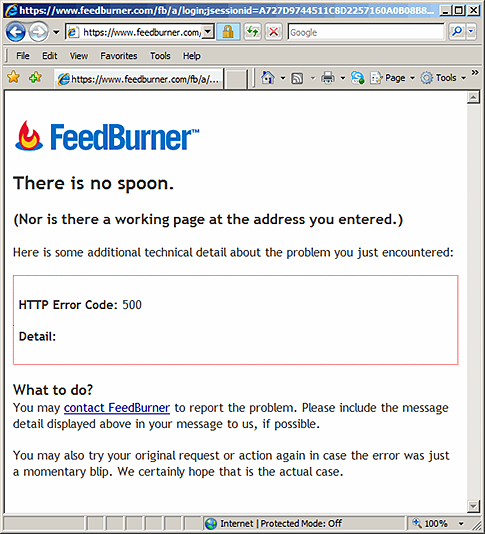Google FeedBurner is down