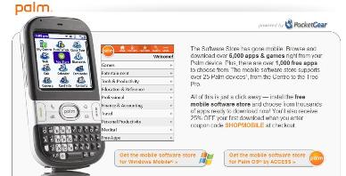 DonÃ‚Â’t get too excited, the Palm Software Store is just a browser hyperlink
