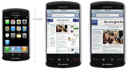 Vodafone posts Blackberry Storm with iPhone screen shots