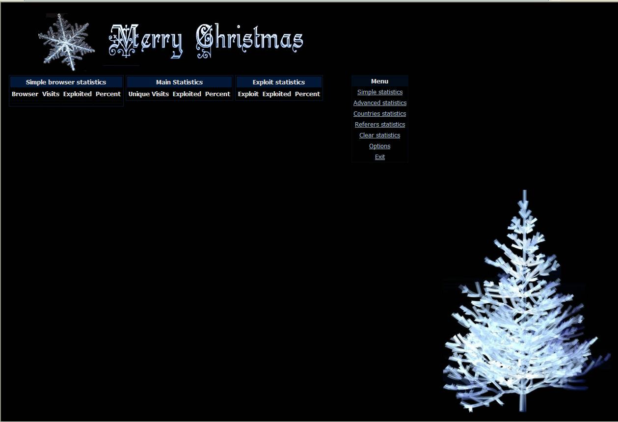 Christmas themed web malware exploitation tool