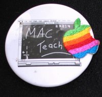 MacTeach conference button 1985