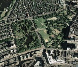 Boston Common from Google Earth, scaled with The Gimp