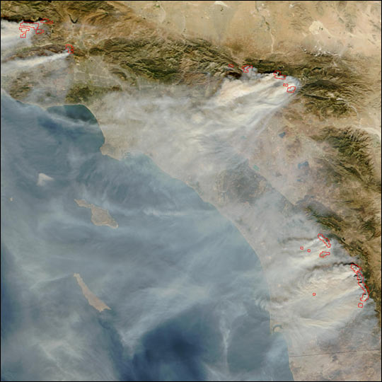 California wildfire image from space, via Texas A&M