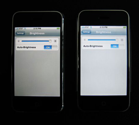 iPhones on maximum brightness