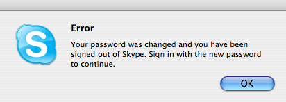 Did Skype just change my password without warning?