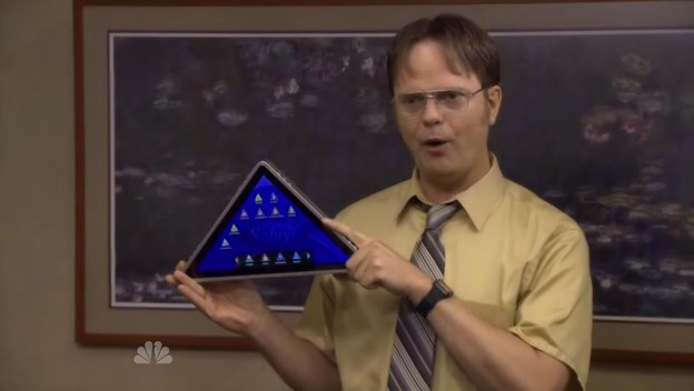 Apple and Dunder Mifflin-Sabre agree that the pyramid makes a fine, legal tablet design.