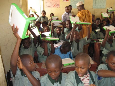 Nigerian students power up their laptops