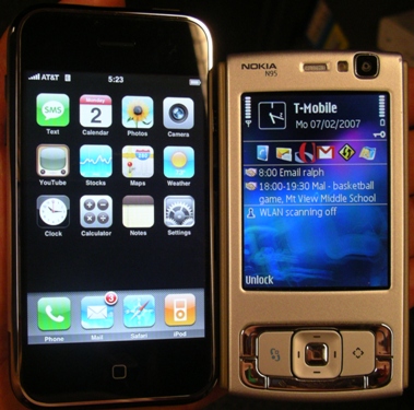 iPhone and Nokia N95
