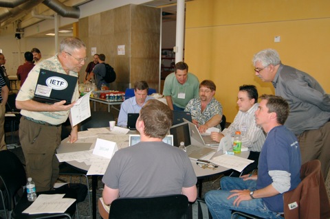 Developers test the interoperability of identity layer code at IIW2007A