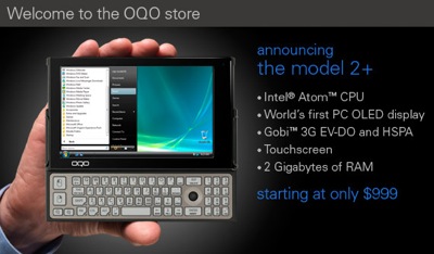 CES 2009: OQO announces model 2+ with OLED and Intel Atom processor
