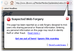 Firefox anti-phishing warning