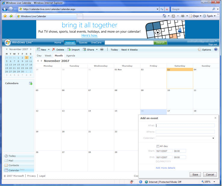 Windows Live Calendar to go live, at long last