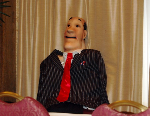 Jeeves, the AskJeeves mascot came to WWW2007 to promote Web history