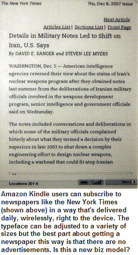 New York Times on the Kindle