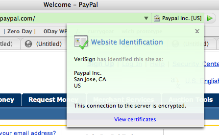Paypal EV SSL on Firefox