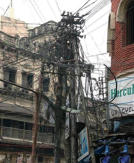 Telephone wires, India