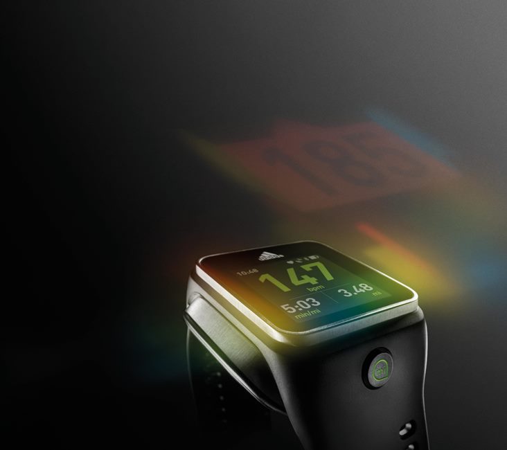 Nike and Adidas miCoach GPS watch fitness wearable devices