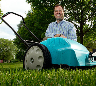 Jon Jackson with the NatureCut mower