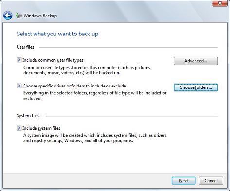 Windows 7 backup utility