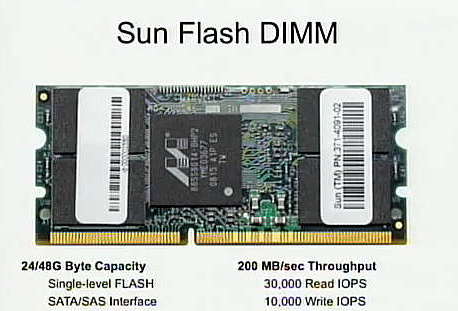 Prototype Sun flash SO-DIMM photo courtesy Sun Microsystems Inc.