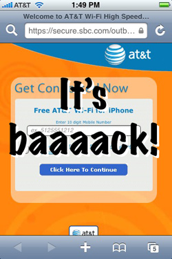 AT&TÂ’s off-again, on-again free WiFi for iPhones