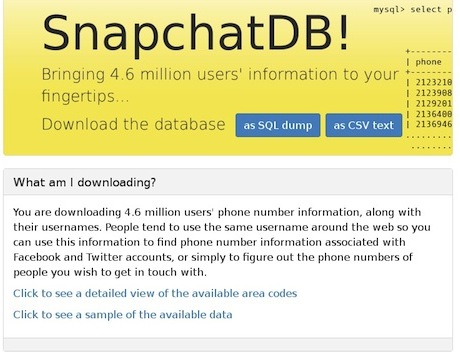 snapchat database hacked