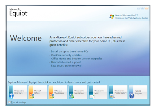 Microsoft Equipt home page screen shot