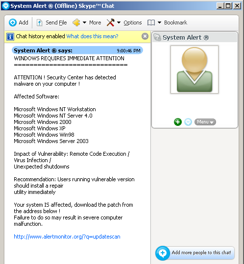 Rogue anti-malware lures squirming though Skype