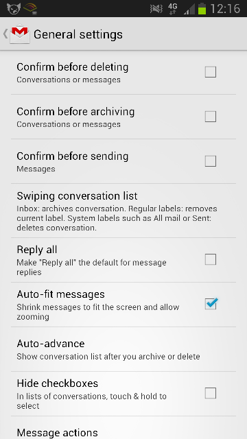 Gmail update 4.2 adds auto-fit, zoom, and swipe to Android devices