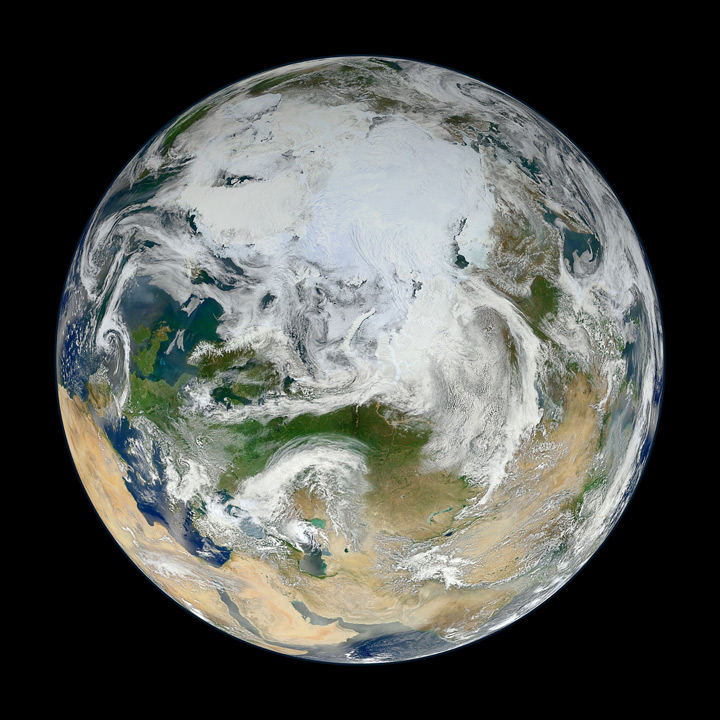 Clouds over Earth-photo by NASA VisibleEarth site
